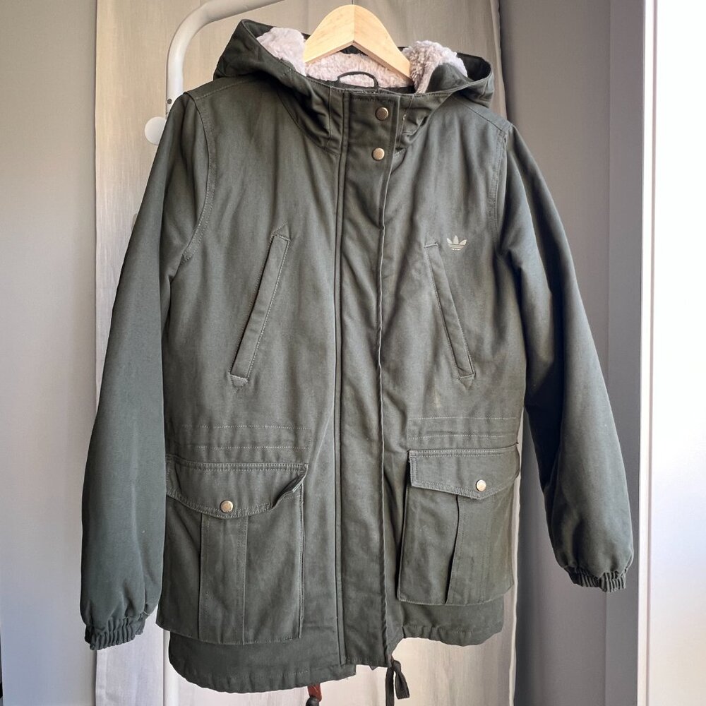 Adidas Boyfriend Down Parka Green Winter Jacket